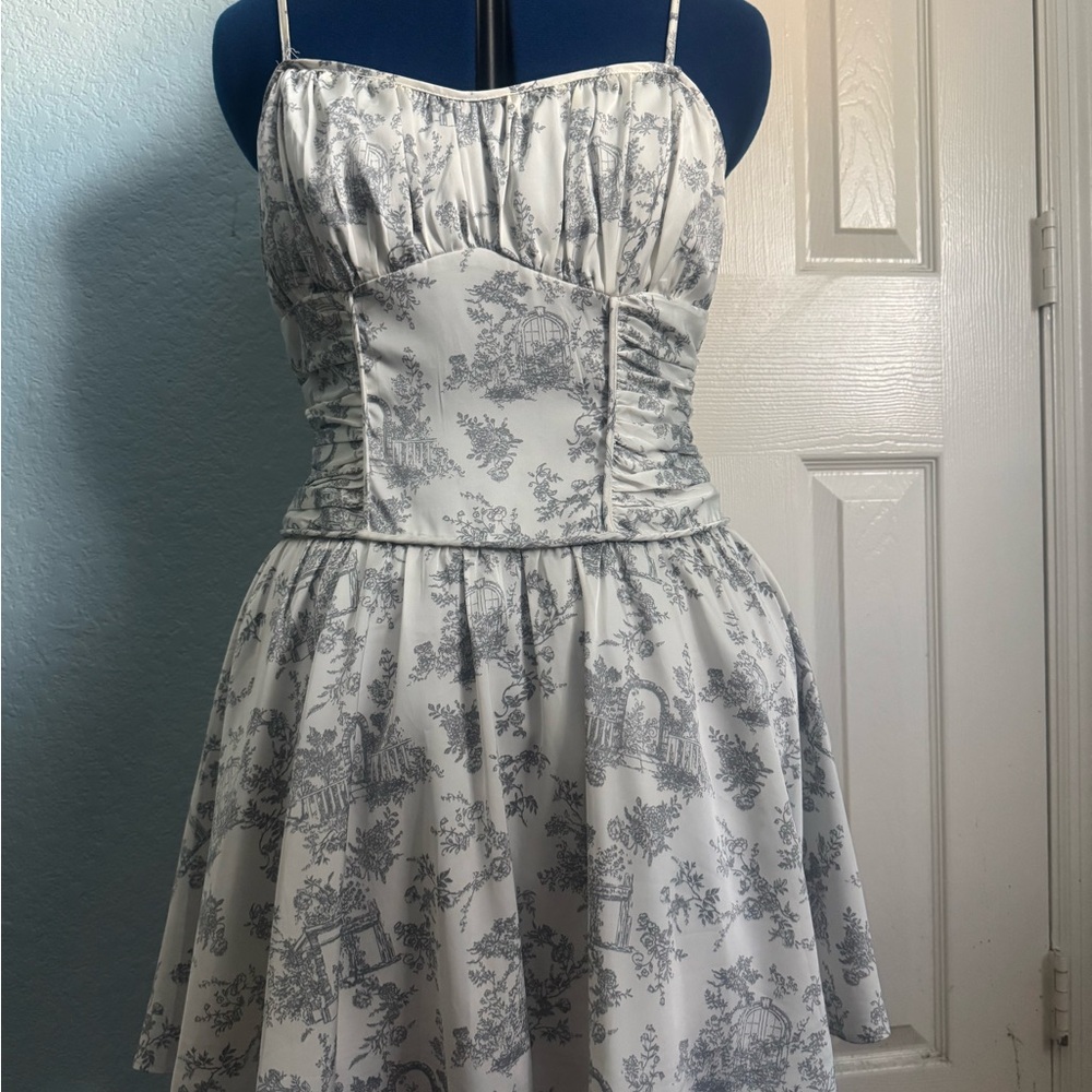 Windsor White and Gray Mini Dress